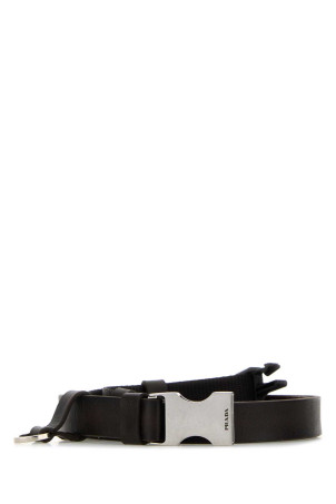 Dark brown leather belt PRADA (2CM2962HLM)