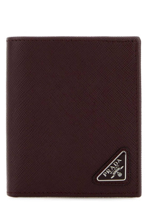 Burgundy leather wallet PRADA (2MO004QHH)