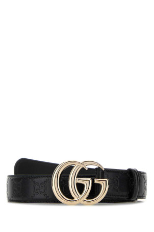 Black leather belt Black GUCCI (625839AAD5L)