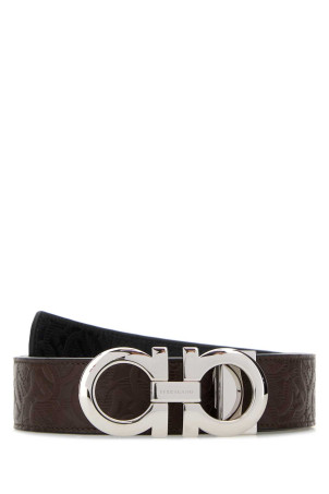 Brown leather reversible belt SALVATORE FERRAGAMO (675542741409)