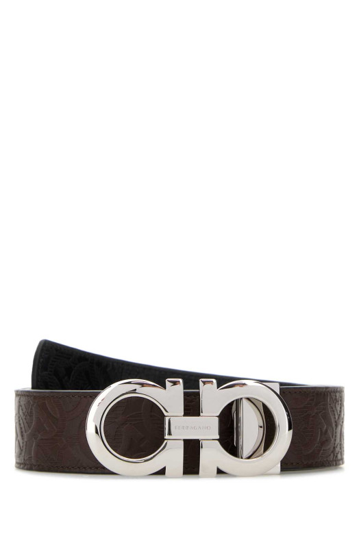 Brown leather reversible belt SALVATORE FERRAGAMO (675542741409)
