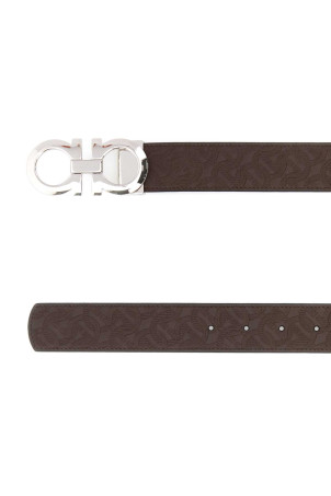 Brown leather reversible belt SALVATORE FERRAGAMO (675542741409)