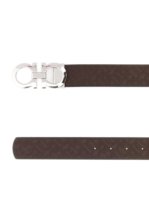 Brown leather reversible belt SALVATORE FERRAGAMO (675542741409)