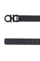Midnight blue leather reversible belt Black and white SALVATORE FERRAGAMO (675542780047)