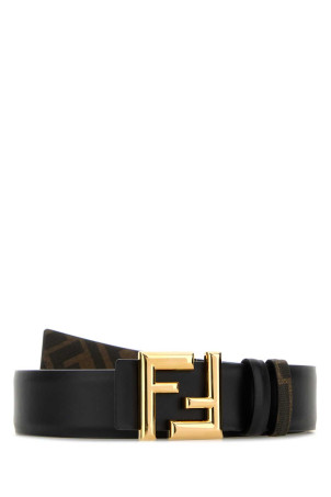 Black leather Squared FF reversible belt FENDI (7C0488AFF2)