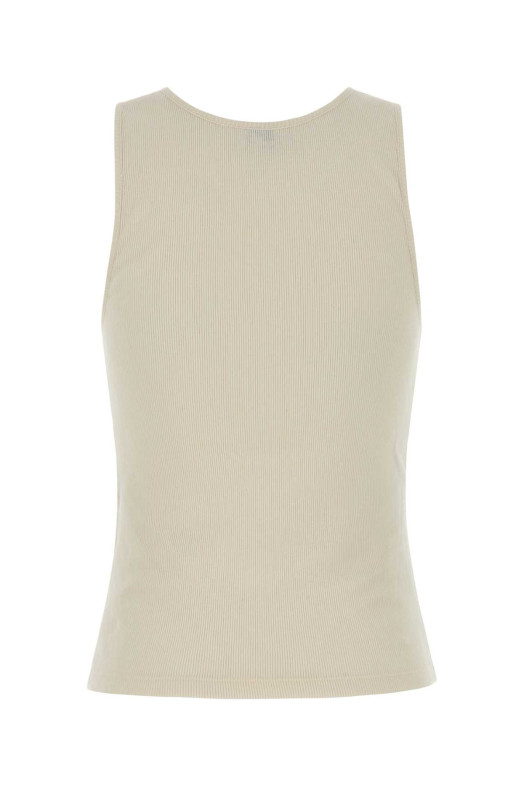 Cream cotton tank top SAINT LAURENT (823603Y37EC)
