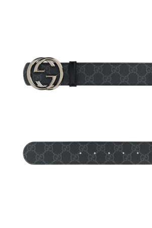 Ремінь з двостороннього полотна з принтом Чорний GUCCI (849862FAFGJ)