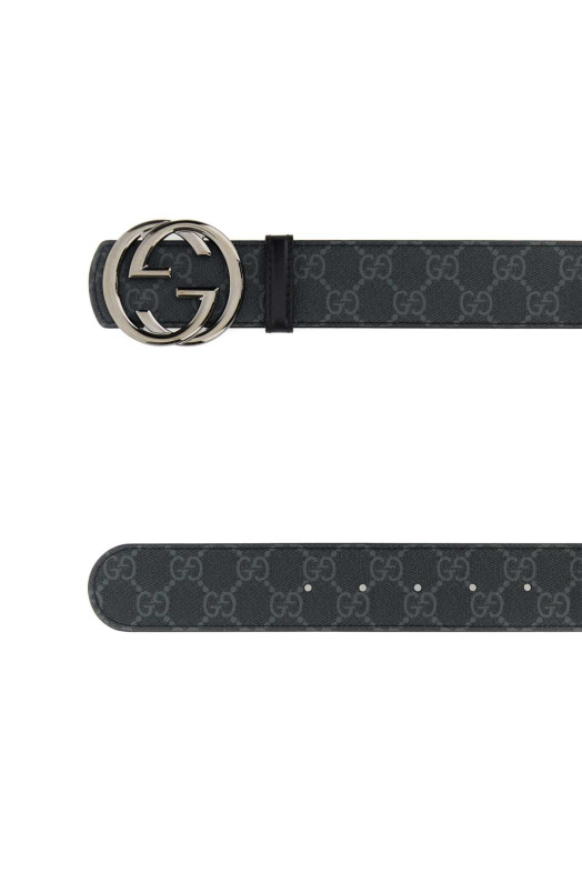 Ремінь з двостороннього полотна з принтом Чорний GUCCI (849862FAFGJ)