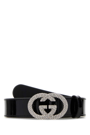 Black leather belt GUCCI (853122AACFW)