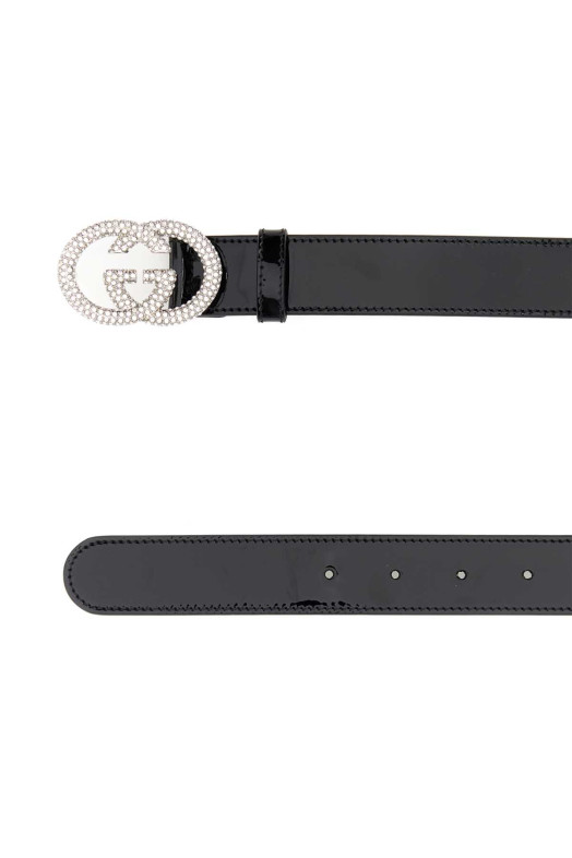 Black leather belt GUCCI (853122AACFW)