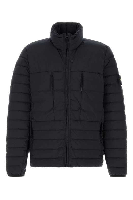 Midnight blue stretch nylon down jacket Black STONE ISLAND (L1S154100106S0183)