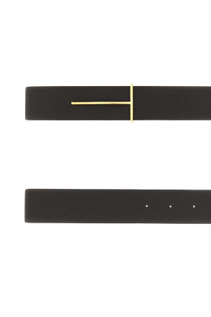 Dark brown leather reversible belt TOM FORD (TB331LCL236G)