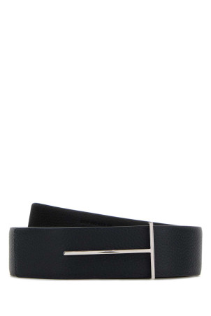 Midnight blue leather reversible belt TOM FORD (TB331LCL236S)