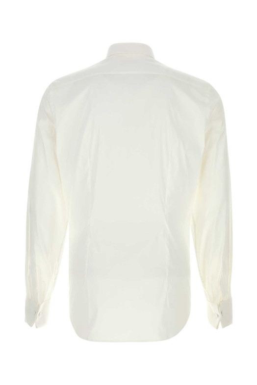White stretch poplin shirt Black PRADA (UCN478S23110XM)