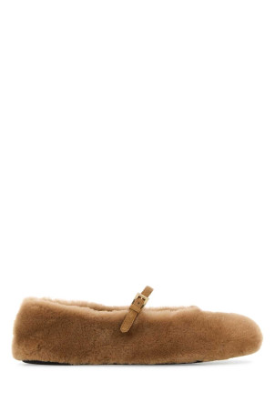 Camel shearling ballerinas PRADA (1F159OF005173)
