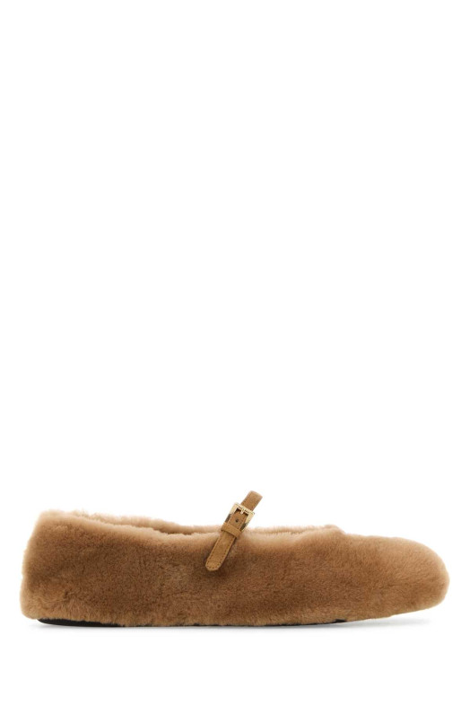 Camel shearling ballerinas PRADA (1F159OF005173)