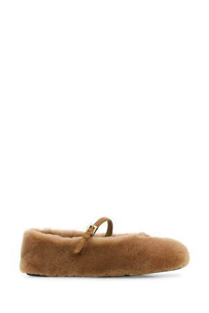 Camel shearling ballerinas PRADA (1F159OF005173)