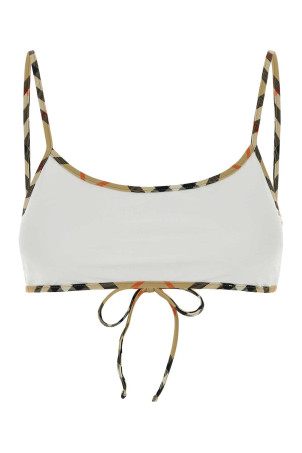 White stretch nylon bikini top White BURBERRY (8118814)