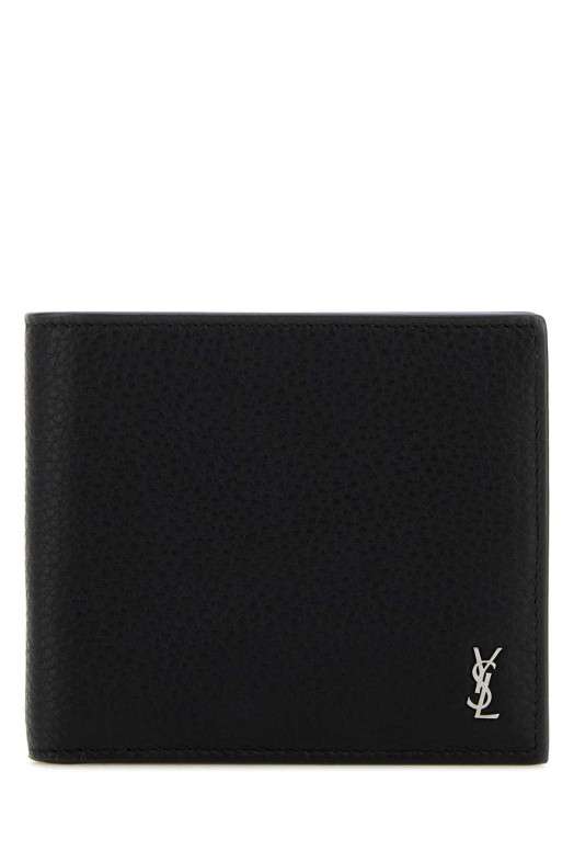 Черный кожаный кошелек Black SAINT LAURENT (847954AAELP)