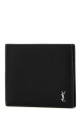 Черный кожаный кошелек Black SAINT LAURENT (847954AAELP)