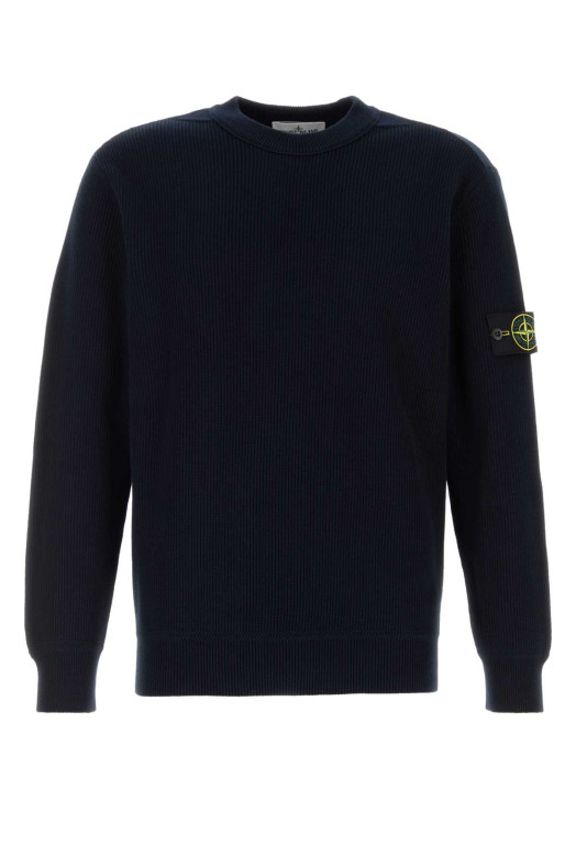 Midnight blue cotton sweater Black STONE ISLAND (L1S155100154S00D8)