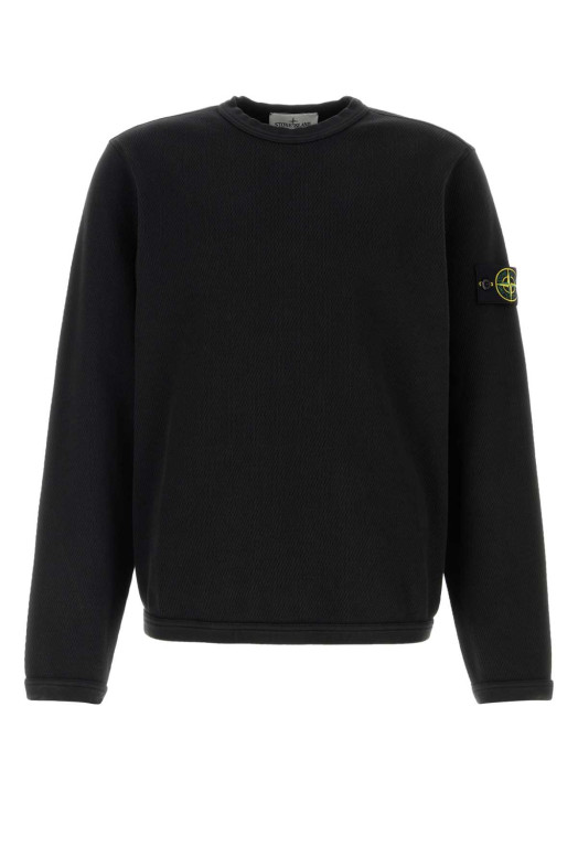 Black cotton sweatshirt Black STONE ISLAND (L1S156100011S0297)