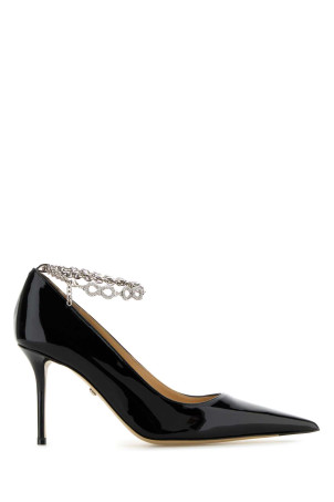 Black leather Bow Chain pumps Black MACH&MACH (PF24S075785PATBLK)