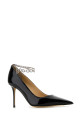 Black leather Bow Chain pumps Black MACH&MACH (PF24S075785PATBLK)