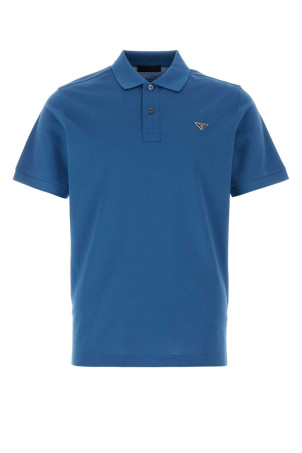Blue piquet polo shirt PRADA (UJN444SWM31867)
