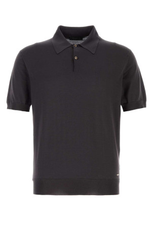 Dark brown silk polo shirt PRADA (UMF186SOOO18KL)