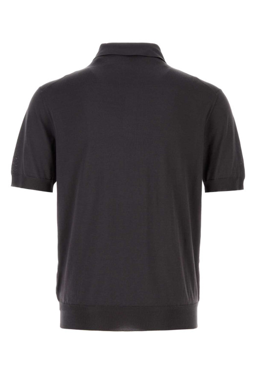 Dark brown silk polo shirt PRADA (UMF186SOOO18KL)