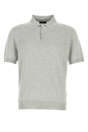 Grey silk polo shirt PRADA (UMF186SOOO18KL)