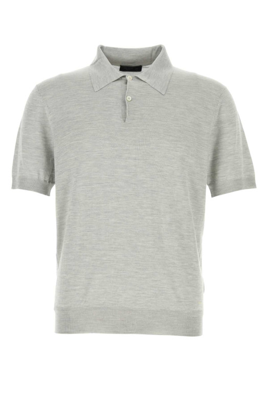 Grey silk polo shirt PRADA (UMF186SOOO18KL)