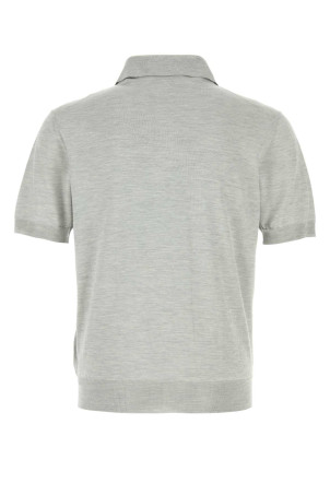 Grey silk polo shirt PRADA (UMF186SOOO18KL)