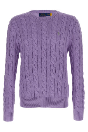 Cotton braided sweater Purple