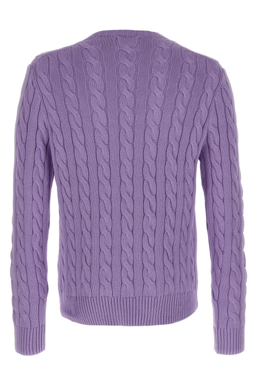 Cotton braided sweater Purple