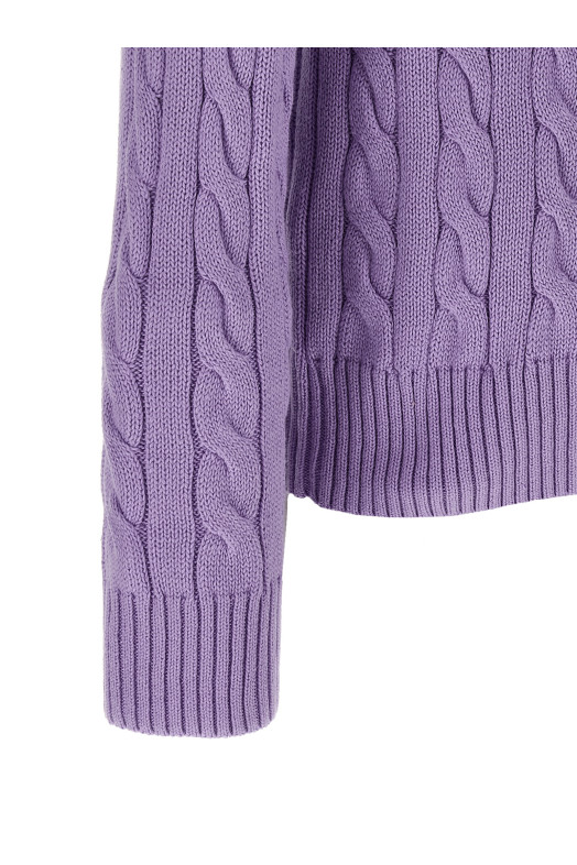 Cotton braided sweater Purple