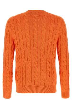 Cotton braided sweater orange