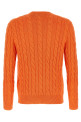Cotton braided sweater orange