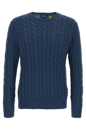Cotton braided sweater Blue