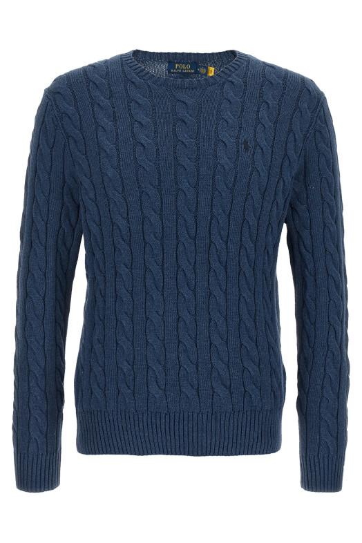 Cotton braided sweater Blue