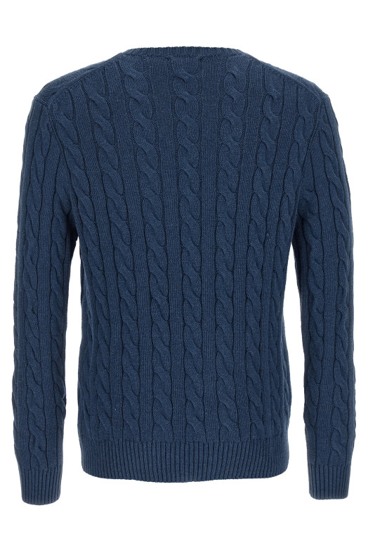 Cotton braided sweater Blue