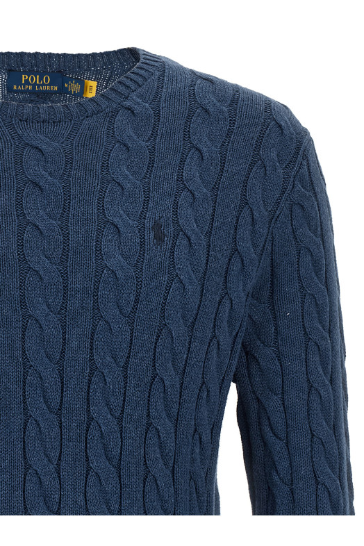 Cotton braided sweater Blue
