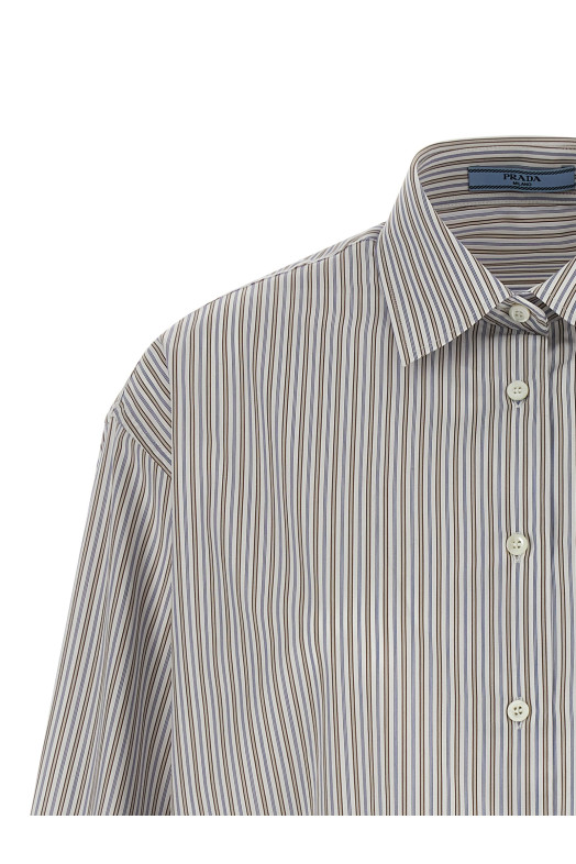 Рубашка в полоску Разноцветная PRADA P493IRSOOO18RGF0S4M