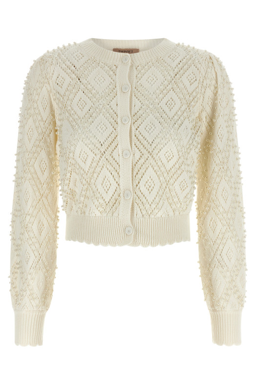 Pearl cardigan White