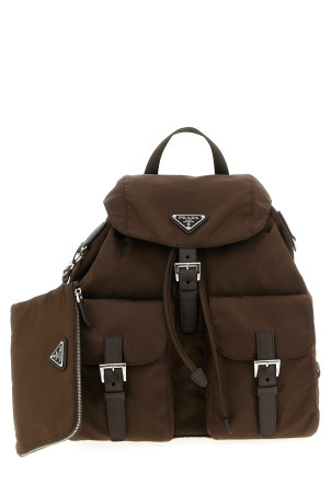 Re-Nylon medium backpack Brown
