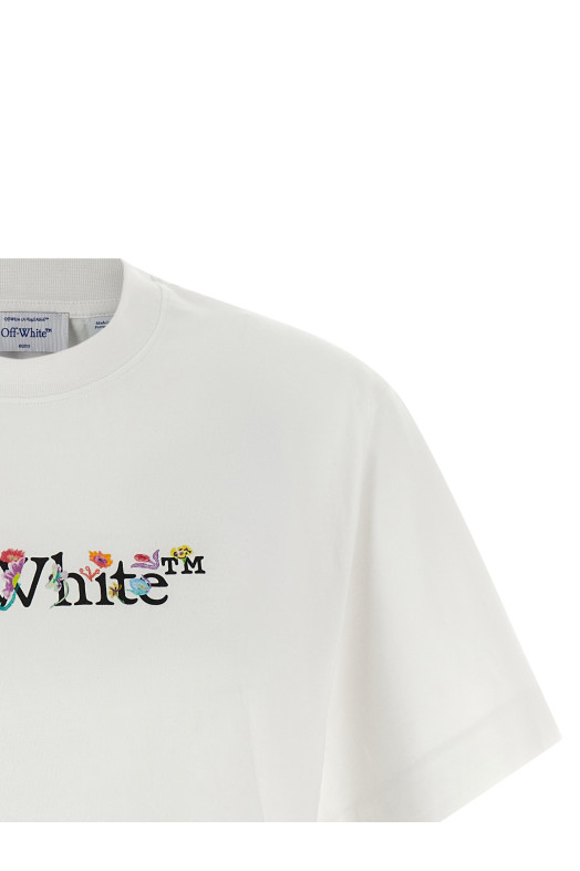 'Bookish Glowing Flower' T-shirt White