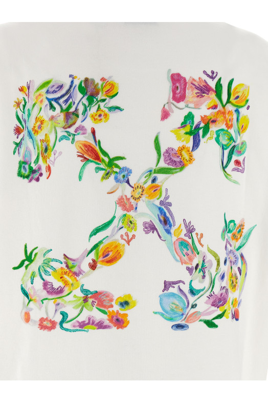 'Arrow Glowing Flower' T-shirt White