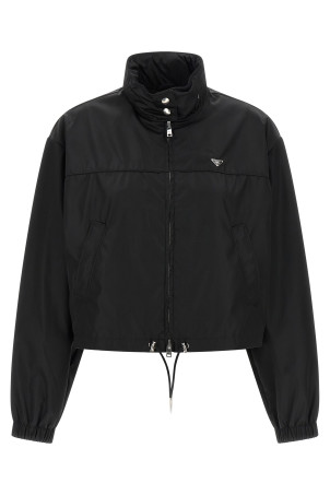 Re-Nylon cropped jacket Black