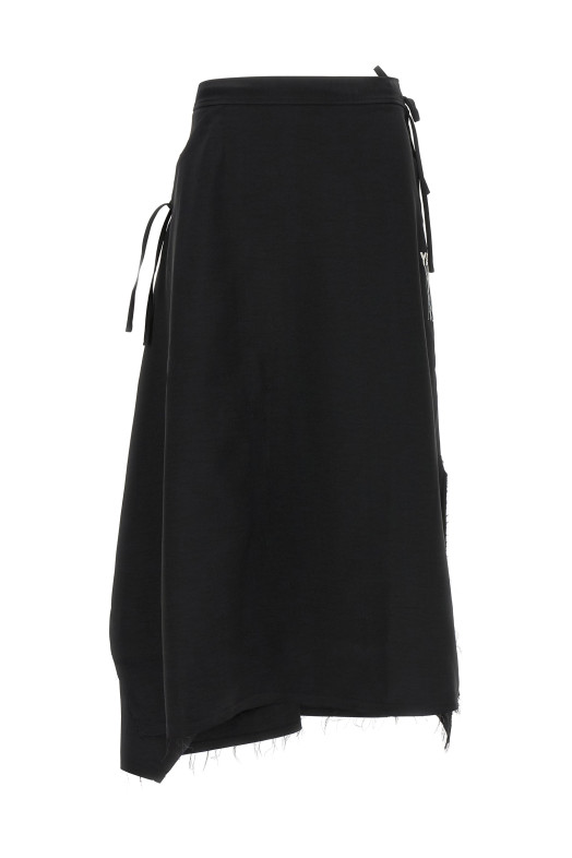 'Y-3 Sport Uniform Raw Cut 3-Stripes' skirt Black